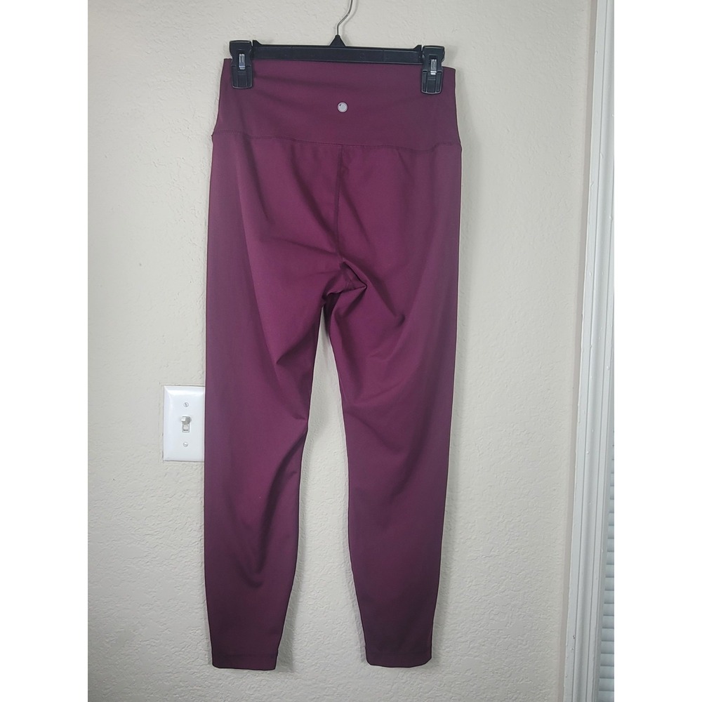 Yogalicious Lux High Waist Leggings L Plum Purple Stretch Workout Pilates Yoga - Picture 3 of 5